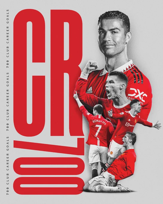 A graphic to acknowledge Cristiano Ronaldo's 700th club career goal.
