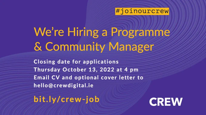 crew programme and community manager role