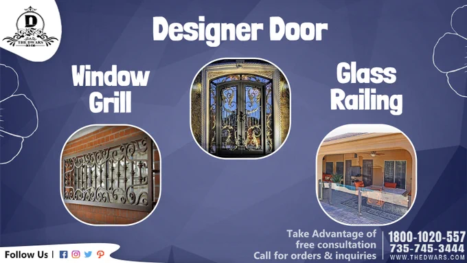 designer door, window grill and glass railing  seller in india