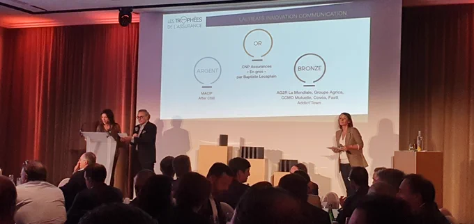 Podium du Trophée de la communication 2022, 21ème cérémonie des Trophées de l'assurances