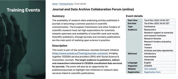 Journal and Data Archive Collaboration Forum (online) 