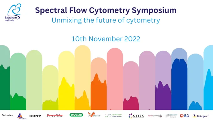 Rainbow coloured graph with date of the symposium 10th November 2022