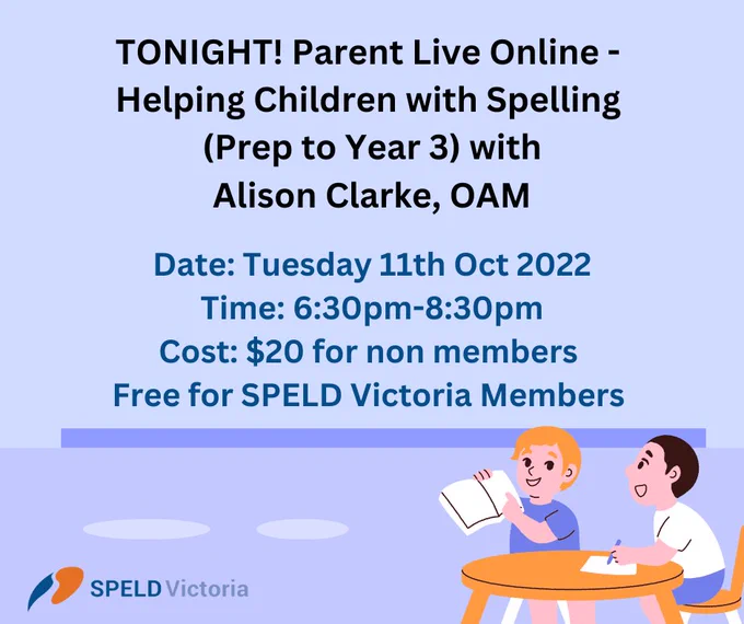 Helping Children with Spelling Pre - Y  - Educational event for parents
