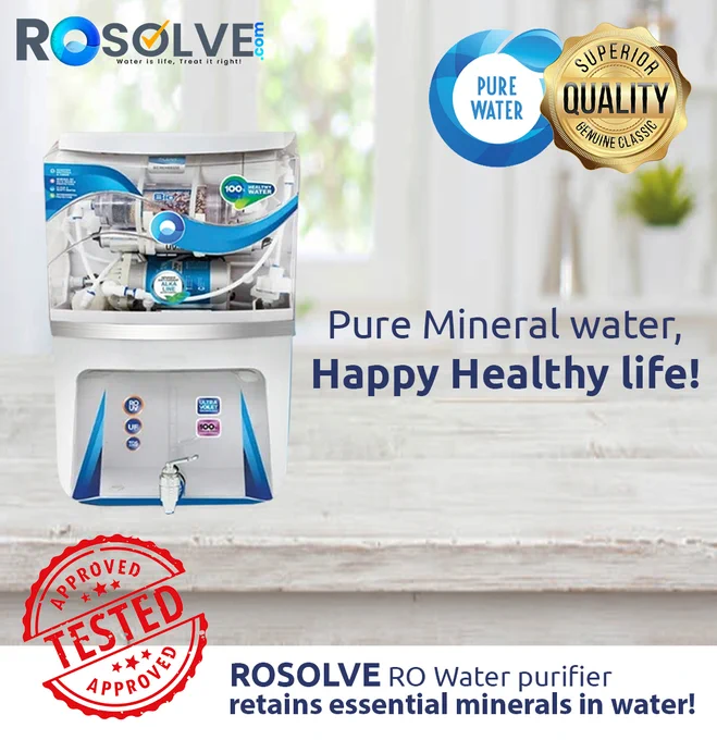 The secret to Healthy life is drinking mineral-rich water.
ROSOLVE RO   Active Copper  retains essential minerals in the water.

Get your RO water purifier before Diwali 2022 and 2 years of free service, Free installation, and Huge savings.

ROSOLVE RO   Active Copper  - 17,999/-

**Offer price - 10,499/-**

ROSOLVE, is a complete service provider of Water purifiers, AC, and Kitchen chimneys.

Our service is best in quality and pocket friendly by cost. Choose us by sending your sales or service inquiry.

Visit us at www.rosolve.com or Call/WhatsApp  91 81001 55936