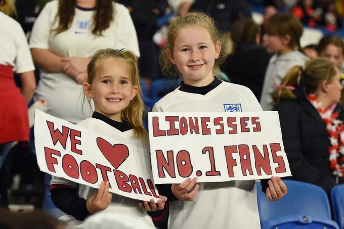 Lionesses fans in Brighton.
