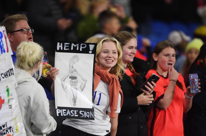 Lionesses fans in Brighton.