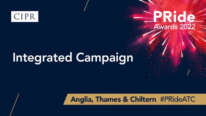 CIPR and PRide Awards Logo. Integrated campaign for the Anglia, Thames and Chiltern region. 