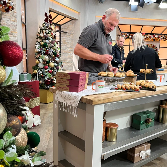 Simon getting ready to go on air at QVC