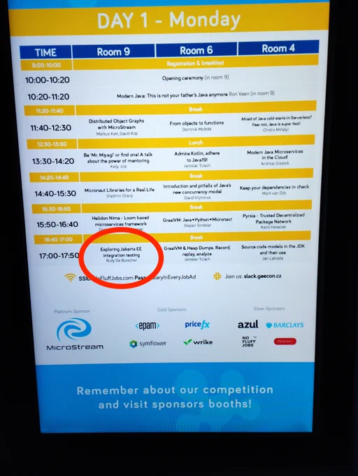 Geecon agenda for Monday