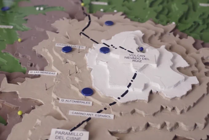 Volcán Nevado del Ruiz model from 1985 Nevado del Ruiz eruption film series