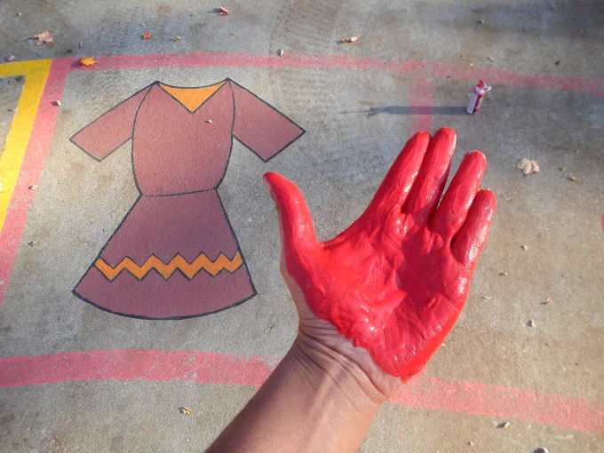 Medicine Walk Labyrinth . . .

Within South/Red Quadrant of the Medicine Wheel

Adding Red Hand Print

Beside Red Dress

as

Representation & Reminder

of

Missing and Murdered Indigenous Women & Girls.

Hillcrest Park, Tkaronto

| #MMIWG #FFADA #NoMoreStolenSisters #Labyrinths🍥