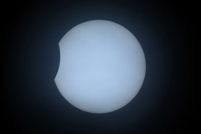 partial solar eclipse, Nikon DSLR on 20cm SCT - Jacco van Loon