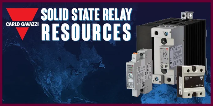 Blog header featuring Carlo Gavazzi Solid State Relays with text stating "Solid State Relay Resources"