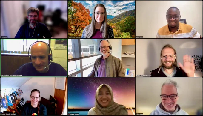 Screenshot of OBF Board members during 2022-10-21 public Board meeting
