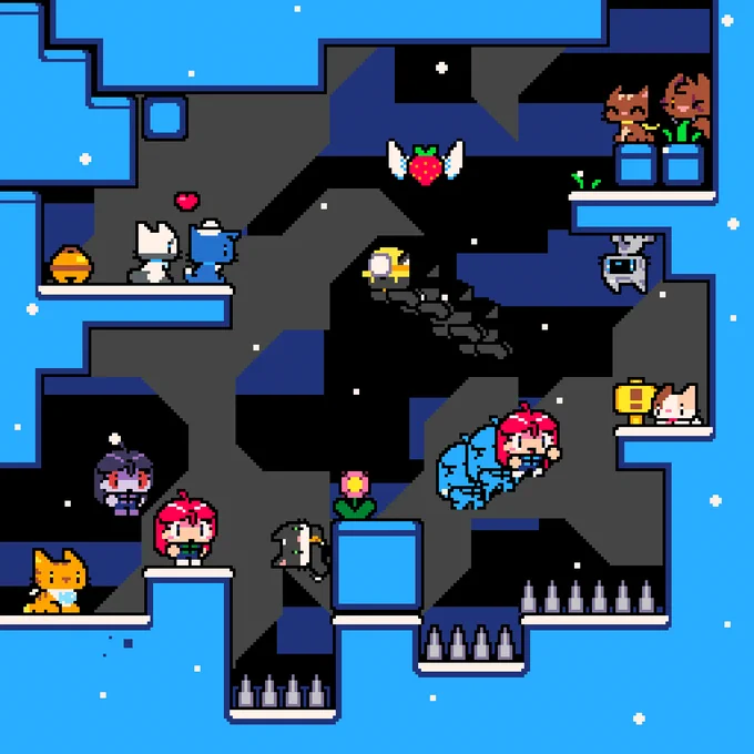 I was curious how it would be if the Celeste game had the art style of Super Cat Tales