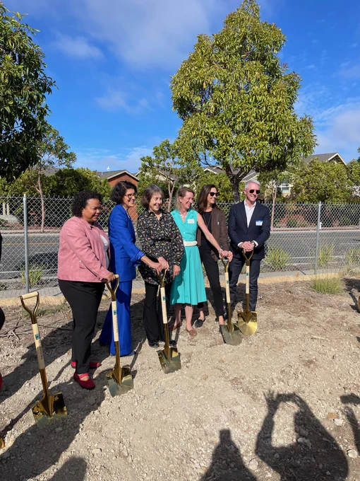 Pictured (left to right): Assemblymember Mia Bonta, Mayor Marilyn Ezzy Ashcroft, Senator Nancy Skinner, City Staffmember Lisa Maxwell, Elizabeth Funk, CEO  DignityMoves, and Steve Good, CEO Five Keys
