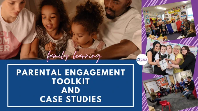 photos depicting families learning together