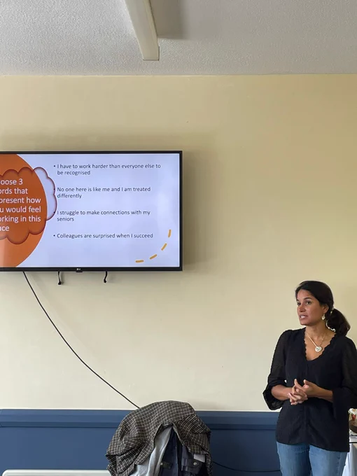 Dr Silvana Romero-Brown presenting on being an active bystander 
