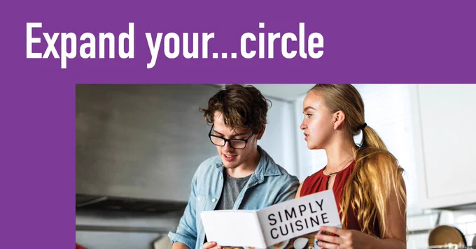 Text reads, Expand your circle.