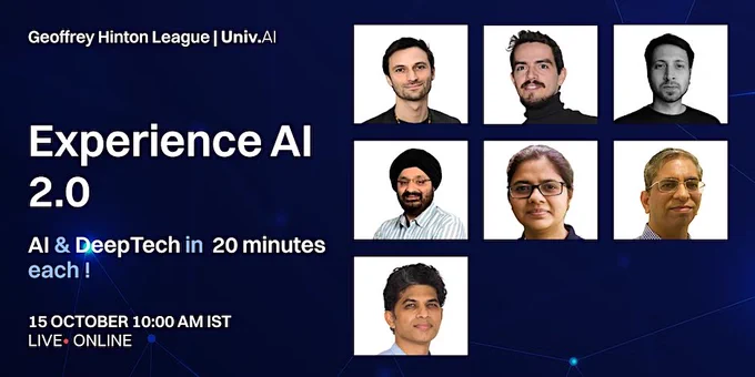 Experience AI 2.0, AI and DeepTech conference, https://www.eventbrite.com/e/ai-deeptech-in-20-minutes-each-attend-1-2-or-all-for-free-tickets-435630160537