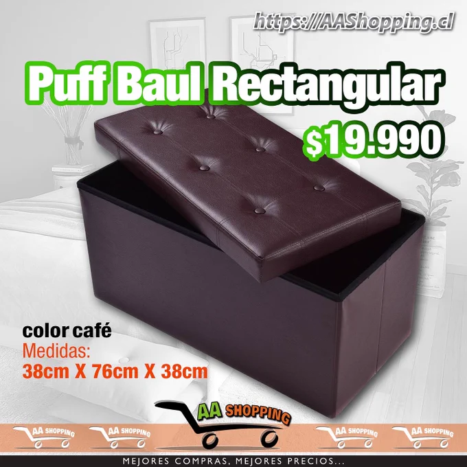 PUFF BAUL ORGANIZADOR ECO-CUERO Café 
Whatsapp:  56 9 6722 5580
#chile #baul 