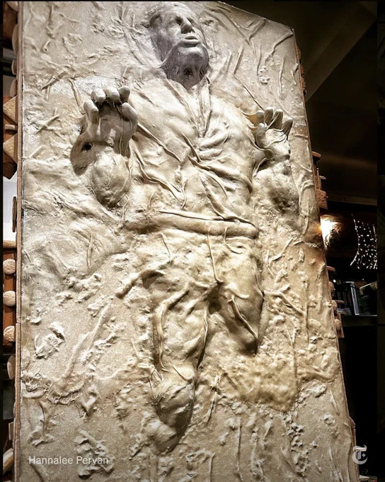 An image of "Pan Solo," a 6-foot recreation of Han Solo frozen in carbonite that is made entirely out of bread. Photo by Hannalee Pervan.