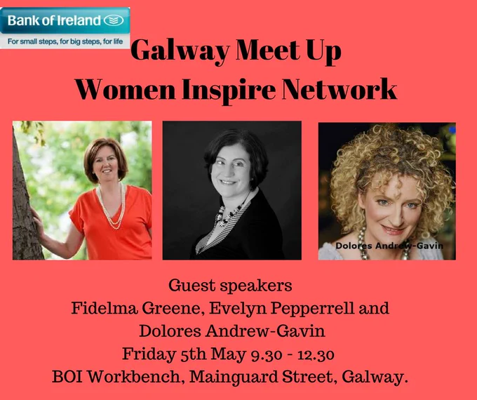 Thanks to Dolores of Women's Inspire Network Galway who gave me my first opportunity to speak at an event 👥️️ My knees were wobbly however it was a pleasure to speak in front of a supportive & Inspiring bunch of biz women at Bank of Ireland Workbench in Galway alongside other guestsspeakers on the day including Fidelma & Dolores 🙌💕👥️️