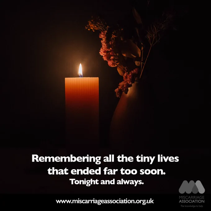 In the dark, a candle stands lit next to a vase of foliage.