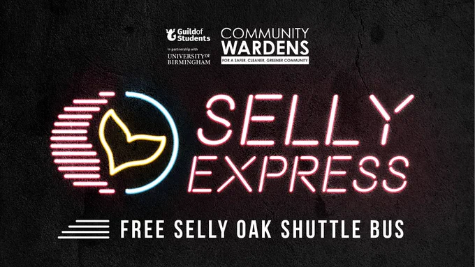 Graphic advertising the Selly Express