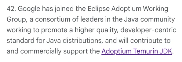 Google has joined the Eclipse Adoptium Working Group