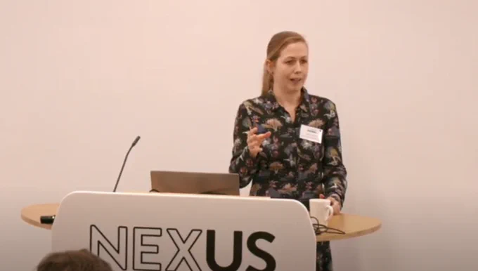 Dr Debbie Coldwell, Natural Flood Management officer with Don Catchment Rivers Trust, presenting