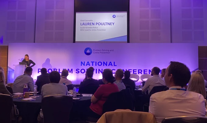 Chief Constable Lauren Poultney on stage