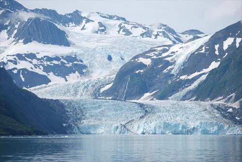 Photo of Surprise Glacier, Harriman Fiord, in western Prince William Sound. 
