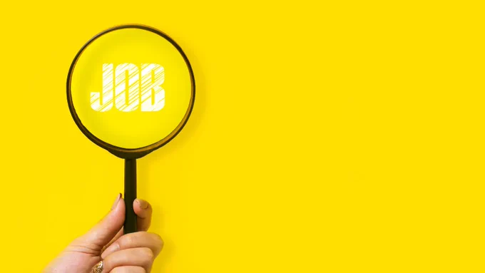 Magnifying glass over "Job"