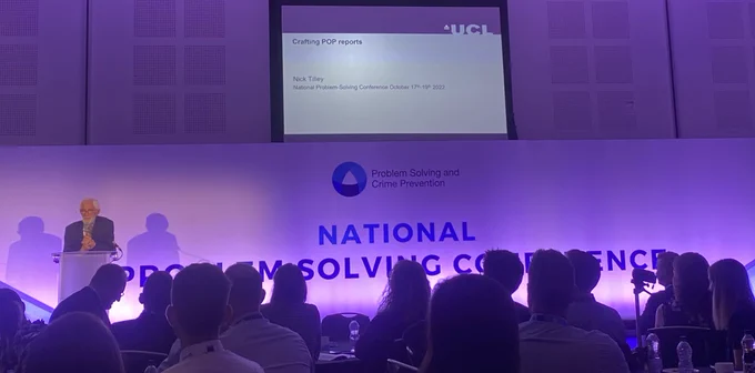Prof Nick Tilley on stage