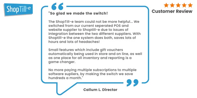 ShopTill-e.com = the all-in-one retail system for efficient multichannel selling, combined epos system and ecommerce platform.
