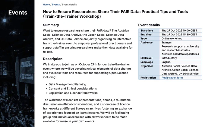 How to Ensure Researchers Share Their FAIR Data: Practical Tips and Tools (Train-the-Trainer Workshop)
