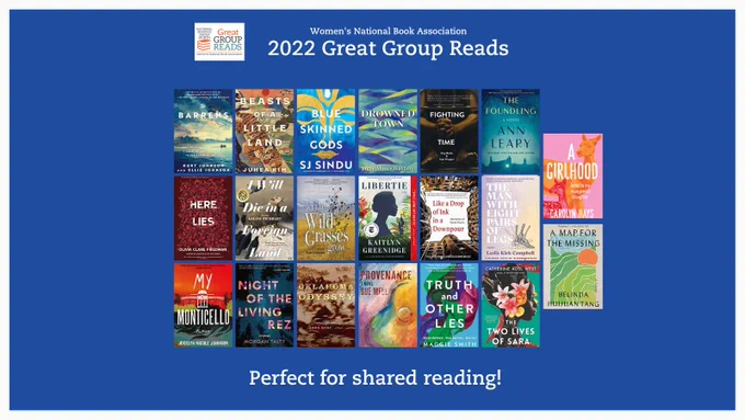 The book covers of the 20 selected books for 2022 Great Group Reads are shown with the Great Group Reads logo. Text below the images says, "Perfect for shared reading!"
