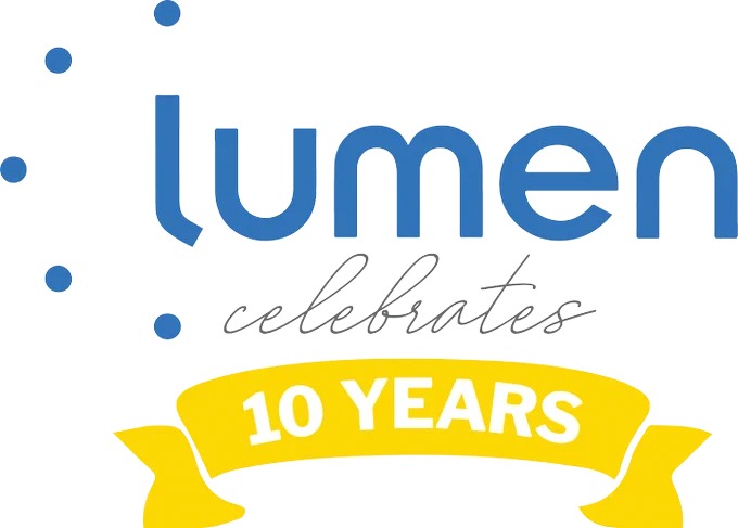 Banner image reading Lumen celebrates ten years.