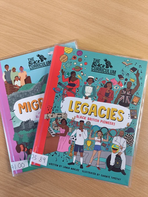 Two Black Curriculum books - Legacies (black british pioneers) and Migrations