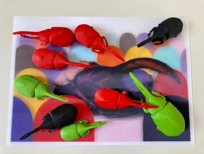 bunte Herkuleskäfer in 3D