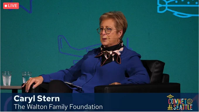 Walton Family Foundation Executive Director Caryl M. Stern speaks at #COMNET22.