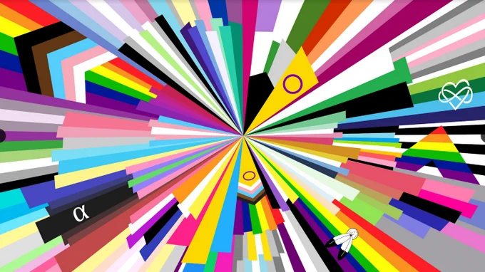 The colorful 2022 Pride flag made by Microsoft 
