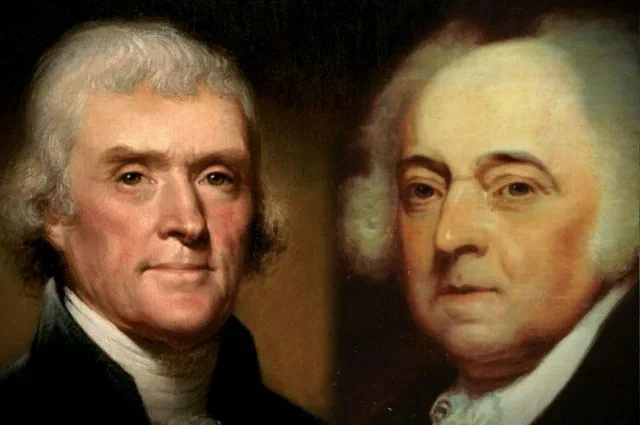Thomas Jefferson and John Adams, the candidates for President in the 1800 US Election