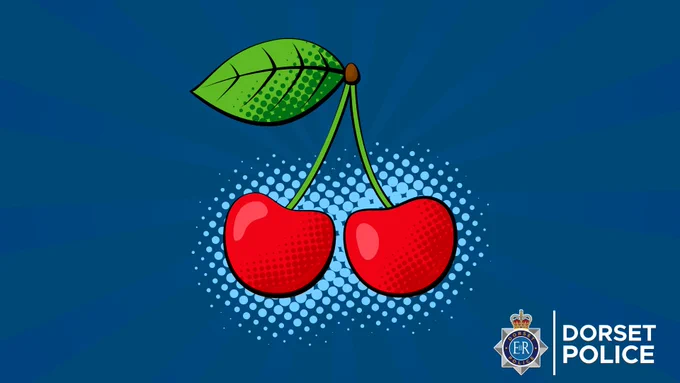 Pop Art style illustration of a pair of cherries.