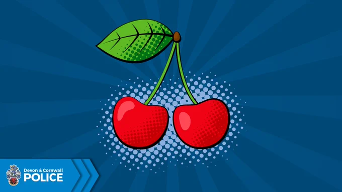 Pop Art style illustration of a pair of cherries