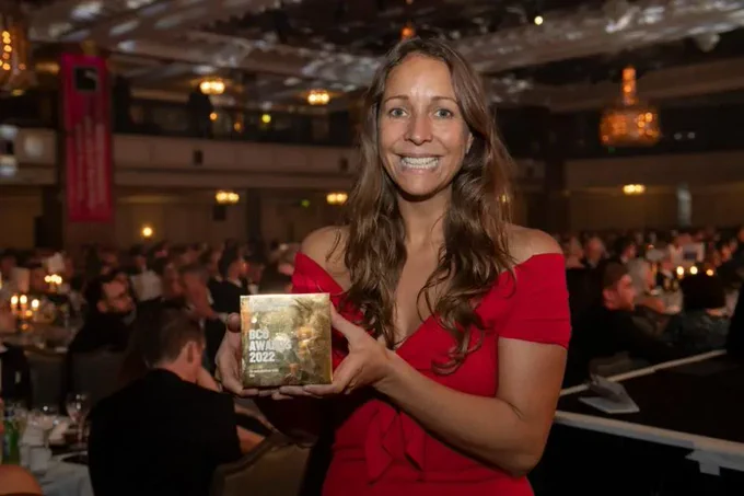 Perch's Community Manager Lucy Wendon with the award