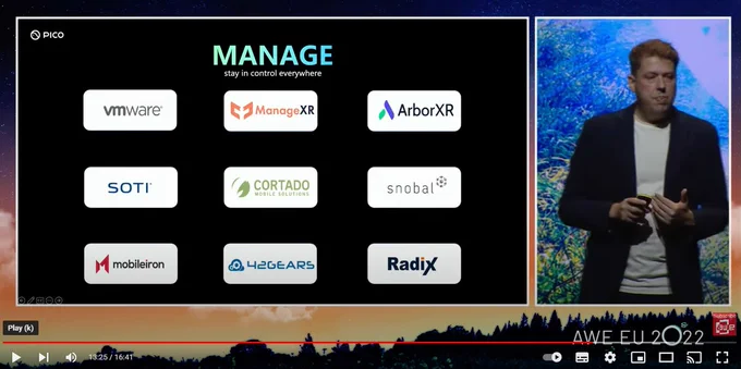 PARTNERING FOR GLOBAL SUCCESS: The PICO 4 Enterprise has been officially launched at #AWE2022 EU with #Snobal ready to go on the newly launched headset.

To address the needs of large organizations the Pico4 enterprise has focussed on a new 'business suite software' with:

▶️ enterprise-only App store
▶️ possibility of a 'private App store'
▶️ no account is needed
▶️ ease of headset management
▶️ freedom of customization

#Pico is also focussing on making it easy for organizations to fast-track their VR journey with partnerships including with team #Snobal!

Curious about how Pico and Snobal are working together to achieve 'global success' in enterprise VR and the virtual workplace from anywhere? Reach out.