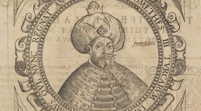 A contemporary drawing of Ottoman Sultan Mehmet III, recipient of the gift of an organ from Queen Elizabeth I of England