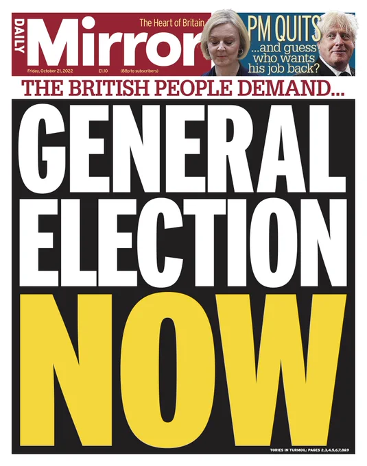 Friday's front page: General election now 